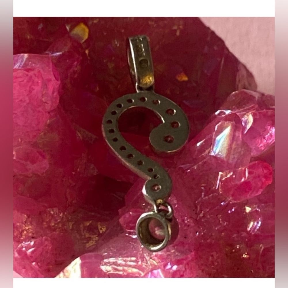 Sterling Silver Cubic Zirconia Question Mark Pendant #7248 - Picture 4 of 6